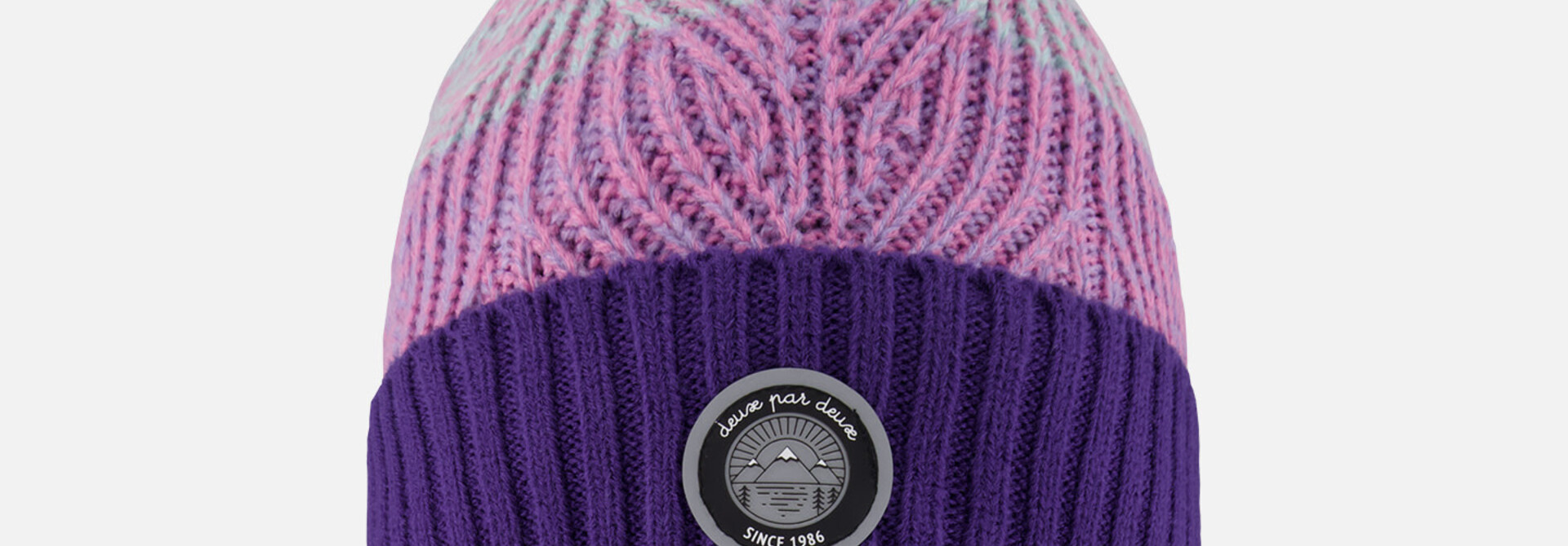 Tuque d'hiver en tricot (doublé) - MONTAGNE MAUVE