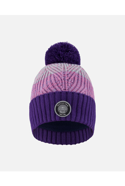 Tuque d'hiver en tricot (doublé) - MONTAGNE MAUVE