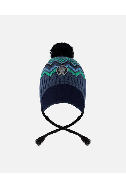 Tuque d'hiver péruvienne en tricot (doublé) - AURORES BORÉALES