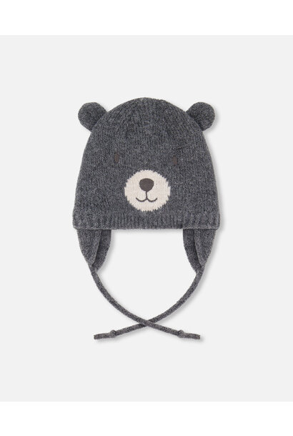 Tuque d'hiver en tricot avec oreilles (doublé) - ANIMAUX FUSAIN