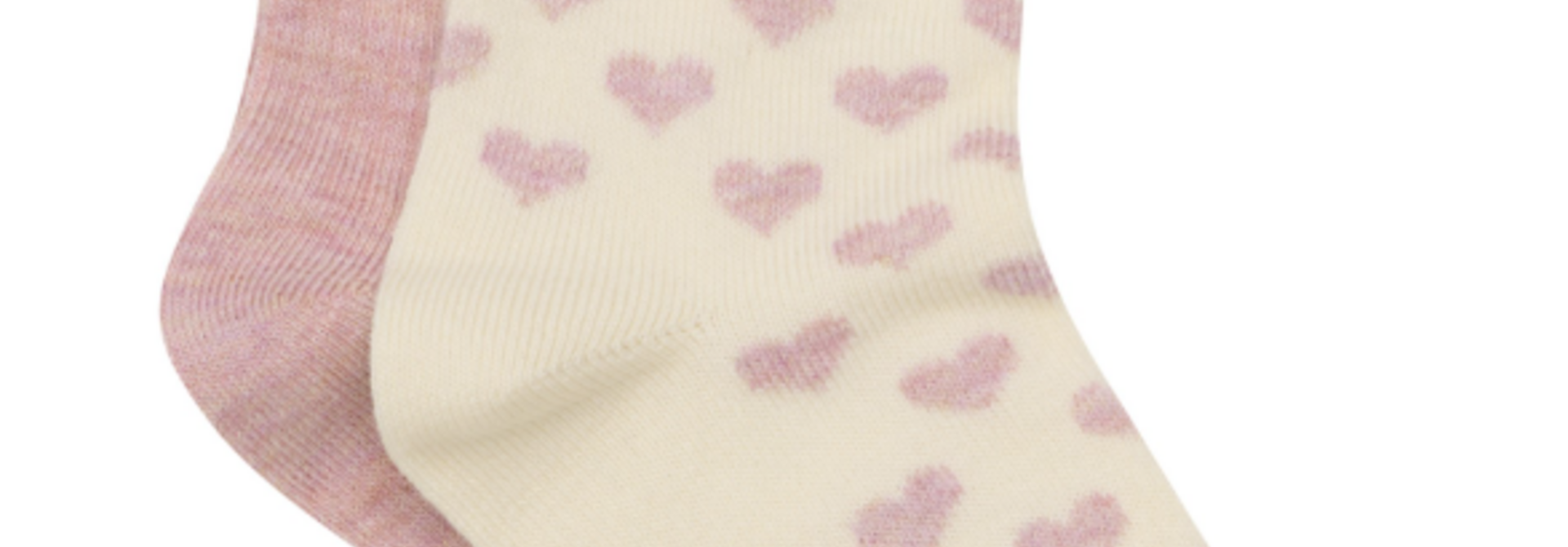 Chaussettes PQT DE 2 - COEUR ROSE