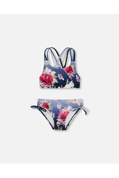 Maillot de bain deux pièces ROSES - COMME UN POISSON DANS L'EAU