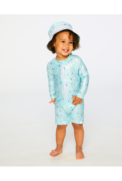 Rashguard une pièce HIPPOCAMPES - COMME UN POISSON DANS L'EAU