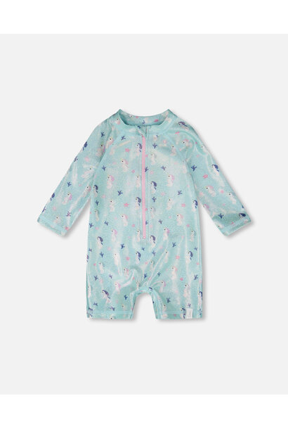 Rashguard une pièce HIPPOCAMPES - COMME UN POISSON DANS L'EAU