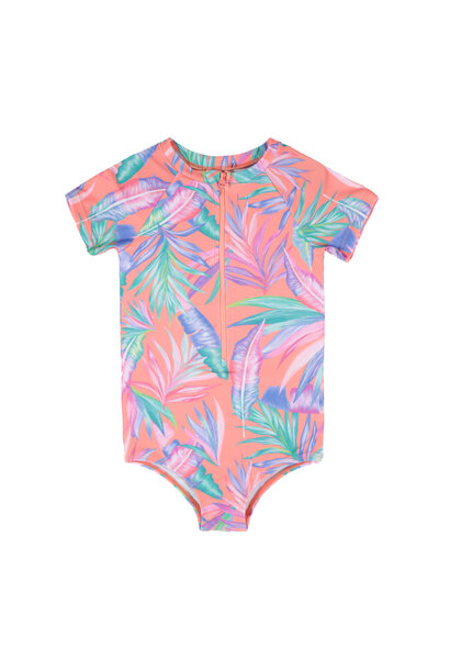 Maillot UV une-pièce RASHGUARD - FEUILLAGE TROPICAL