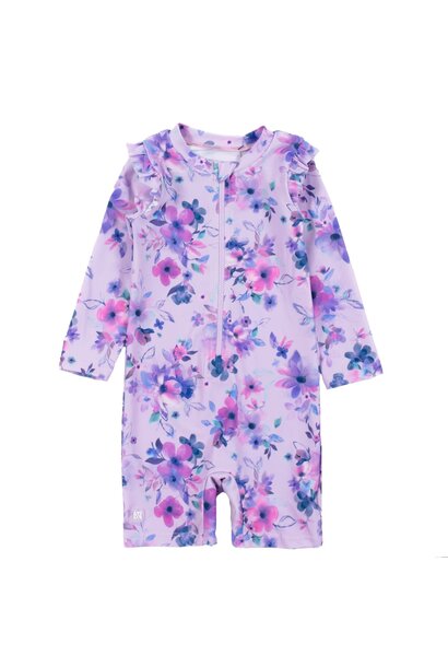 Maillot dermoprotecteur une-pièce - VIOLETTES