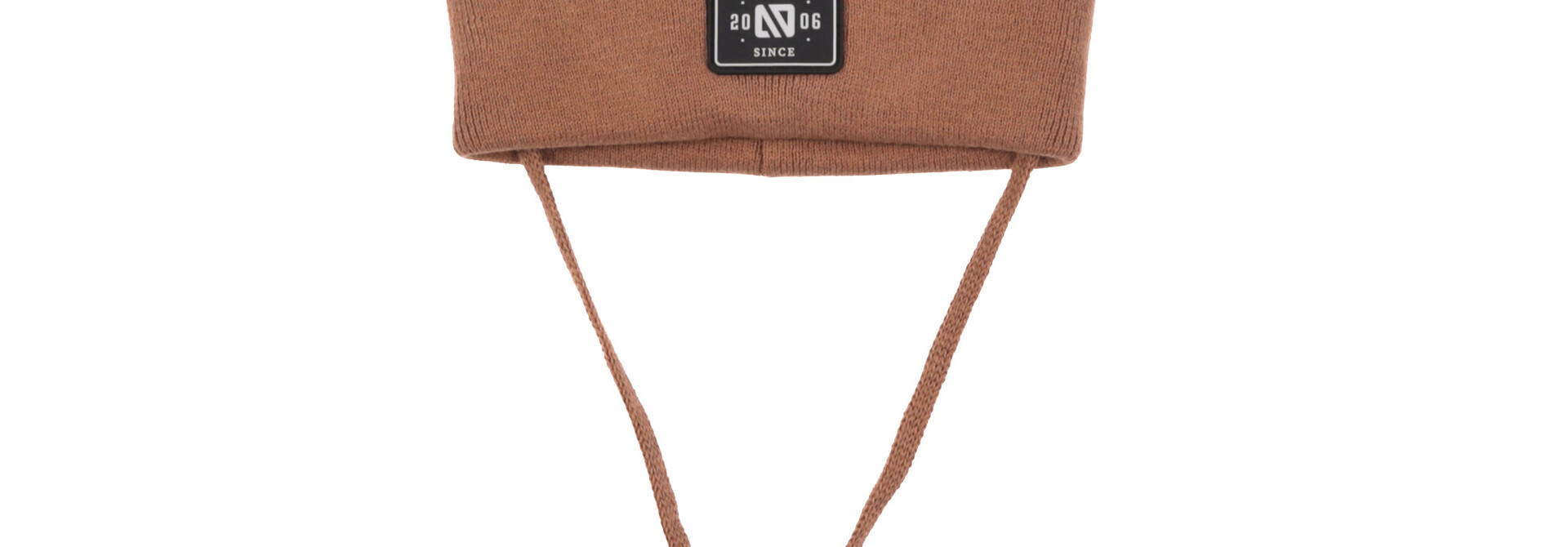 Tuque en tricot avec cordons MINI - TOBACCO