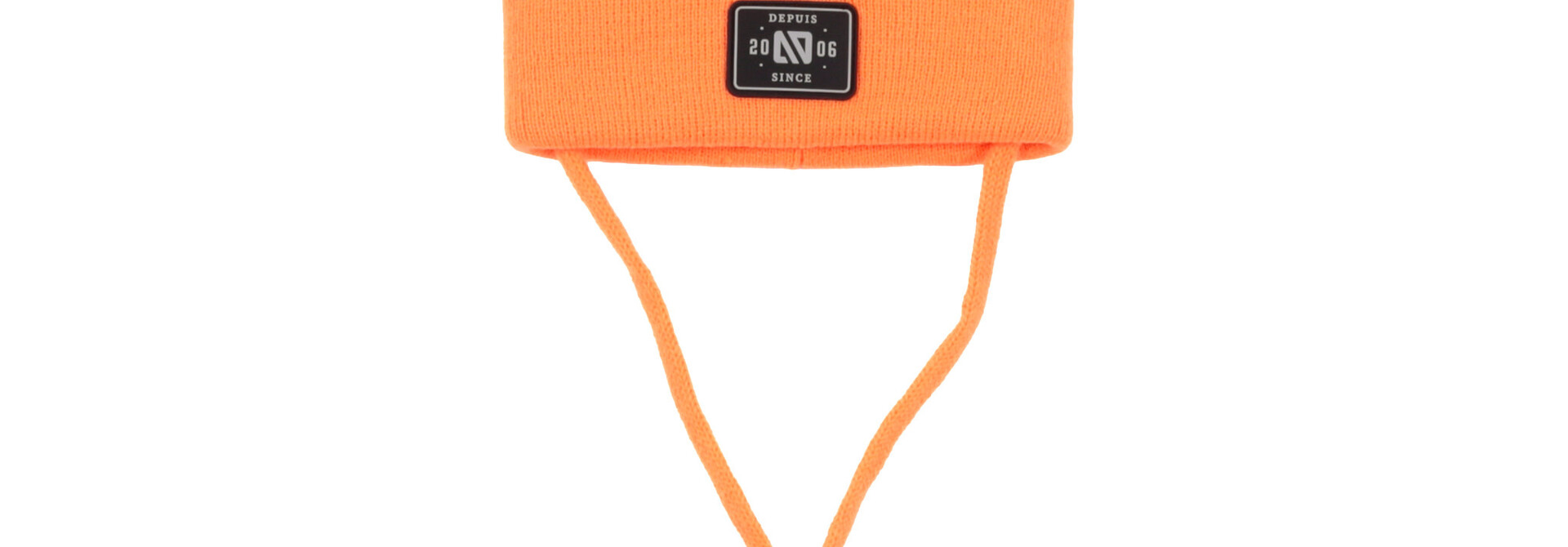 Tuque en tricot avec cordons MINI - PELURE D'ORANGE