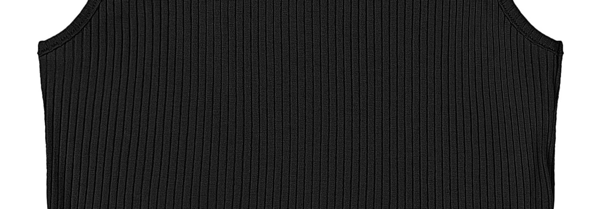 Camisole Crop NOIR RIB - GLOSS