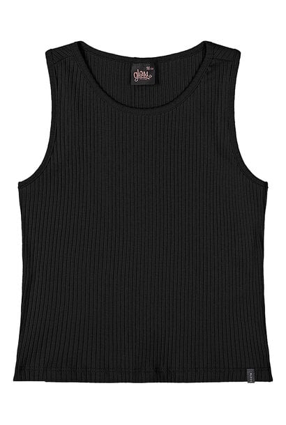 Camisole Crop NOIR RIB - GLOSS