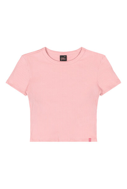 Crop Top Shirt ROSE RIB - GLOSS