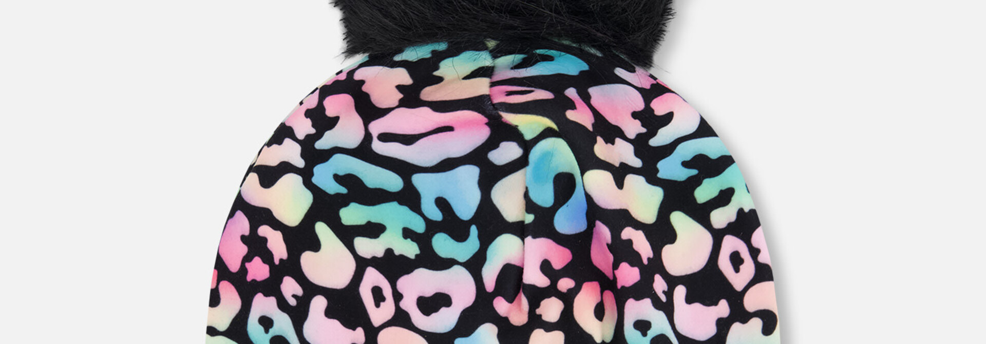 Bonnet en jersey avec pompom - LÉOPARD