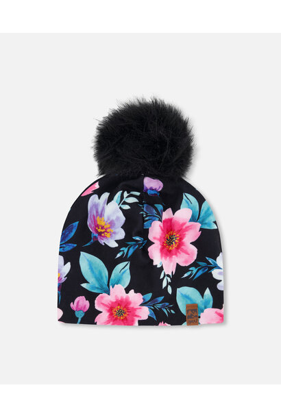 Bonnet en jersey avec pompom - FLORA