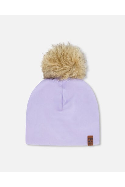 Bonnet en jersey avec pompom - DOUCE LAVANDE