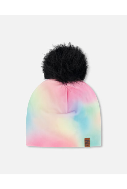 Bonnet en jersey avec pompom - RAINBOW