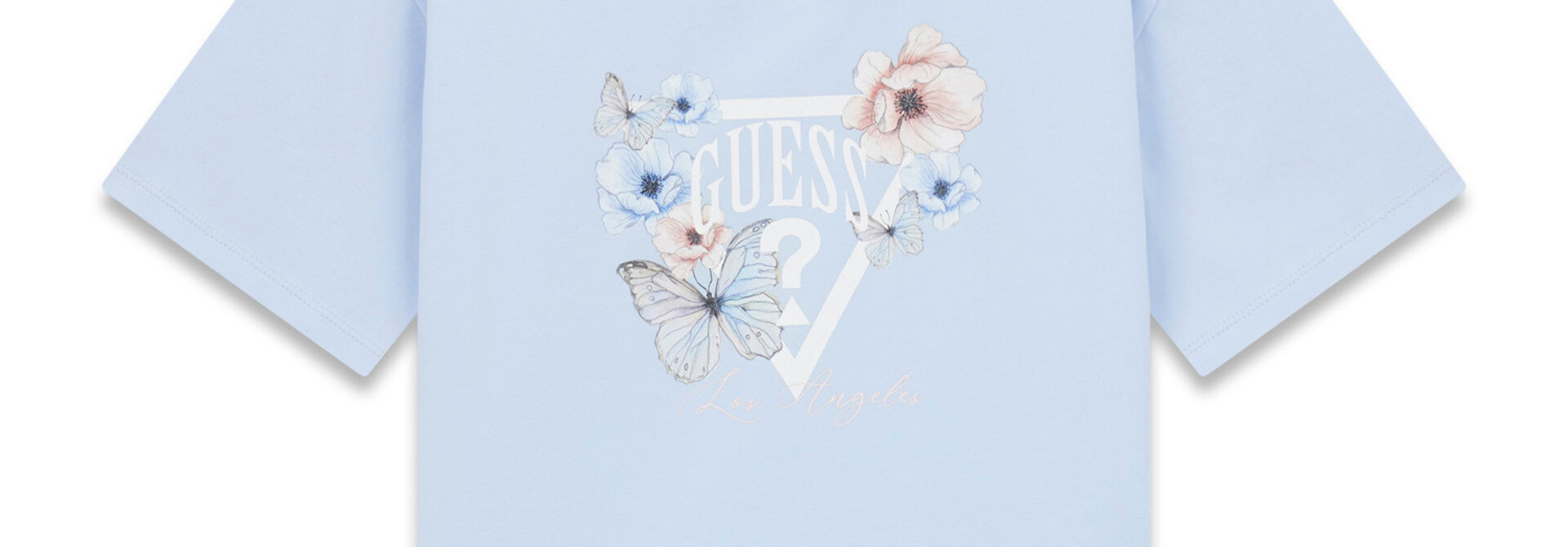 T-Shirt Blue Crop BUTTERFLY