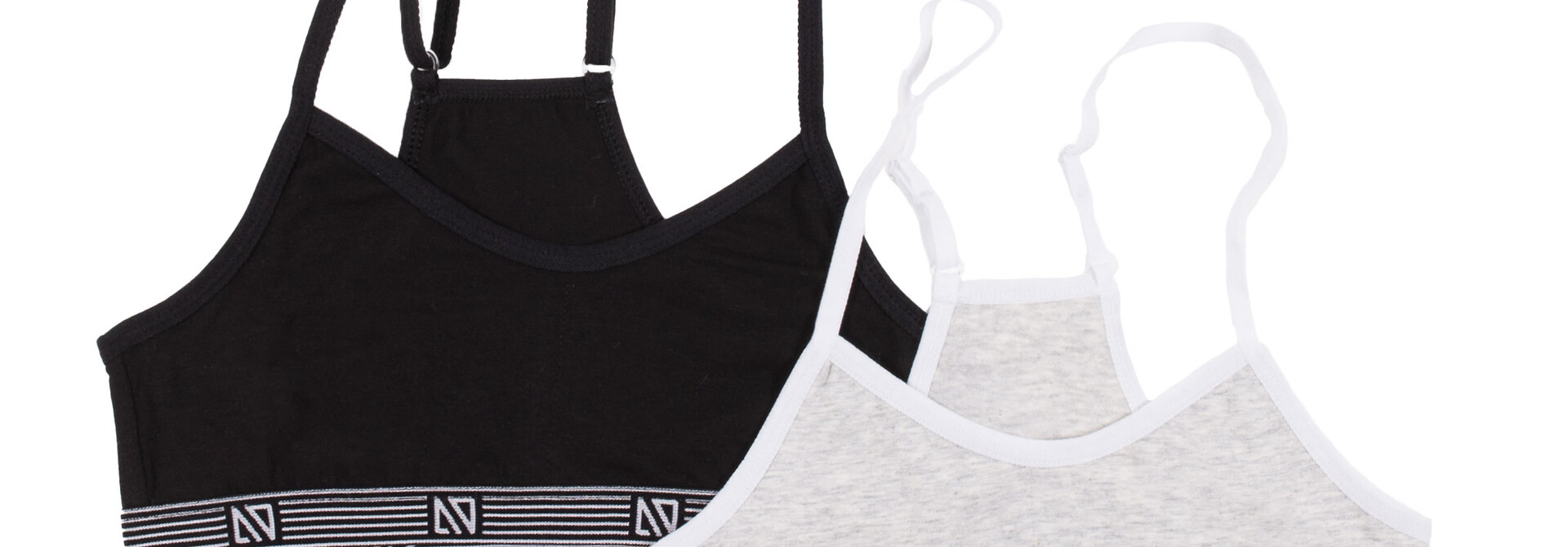 Bralette, paquet de 2 - GRIS/NOIR
