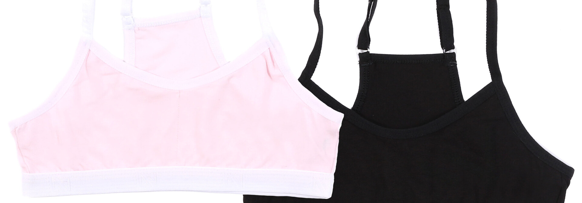 Bralette, paquet de 2 - ROSE/NOIR