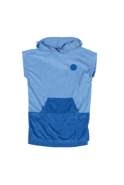 Poncho de plage à capuchon - BLEU