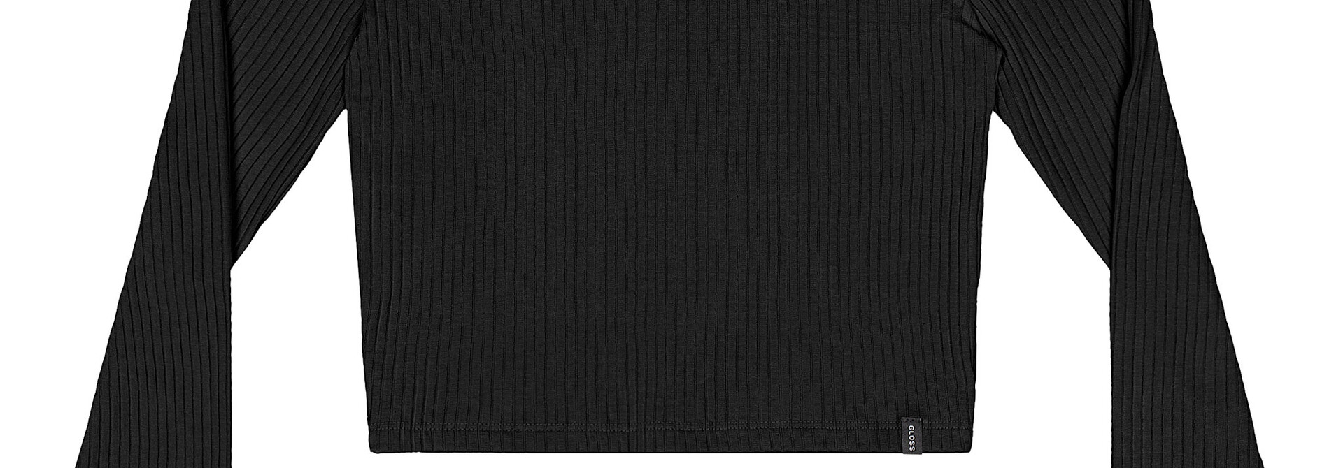 Chandail RIB Crop NOIR GLOSS FASHION