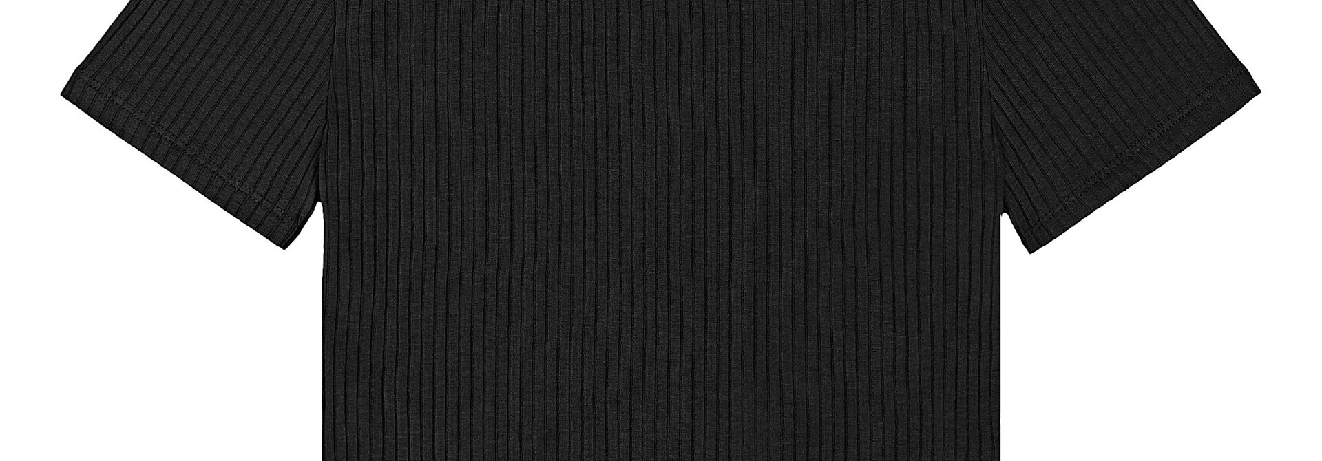 T-Shirt RIB Crop NOIR GLOSS FASHION