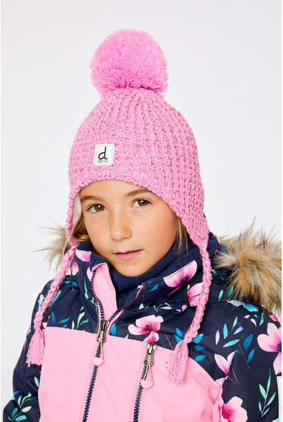 Tuque d'hiver péruvienne en tricot avec pompom (doublé) BEGONIA