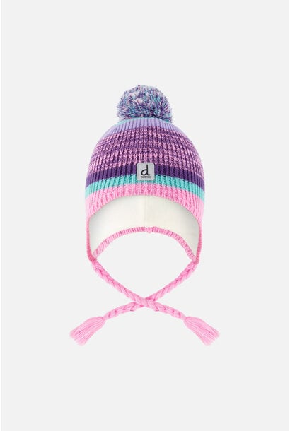 Tuque d'hiver péruvienne en tricot avec pompom (doublé) WATERFLOWER