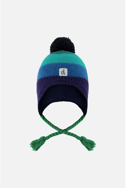 Tuque d'hiver péruvienne en tricot avec pompom (doublé) TUILES