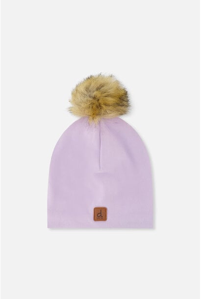 Bonnet en jersey avec pompom LAVANDE