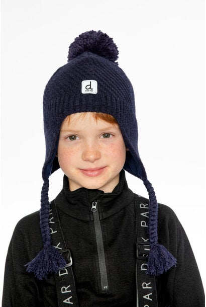 Tuque d'hiver péruvienne en tricot avec pompom (doublé) BLEU ROYAL