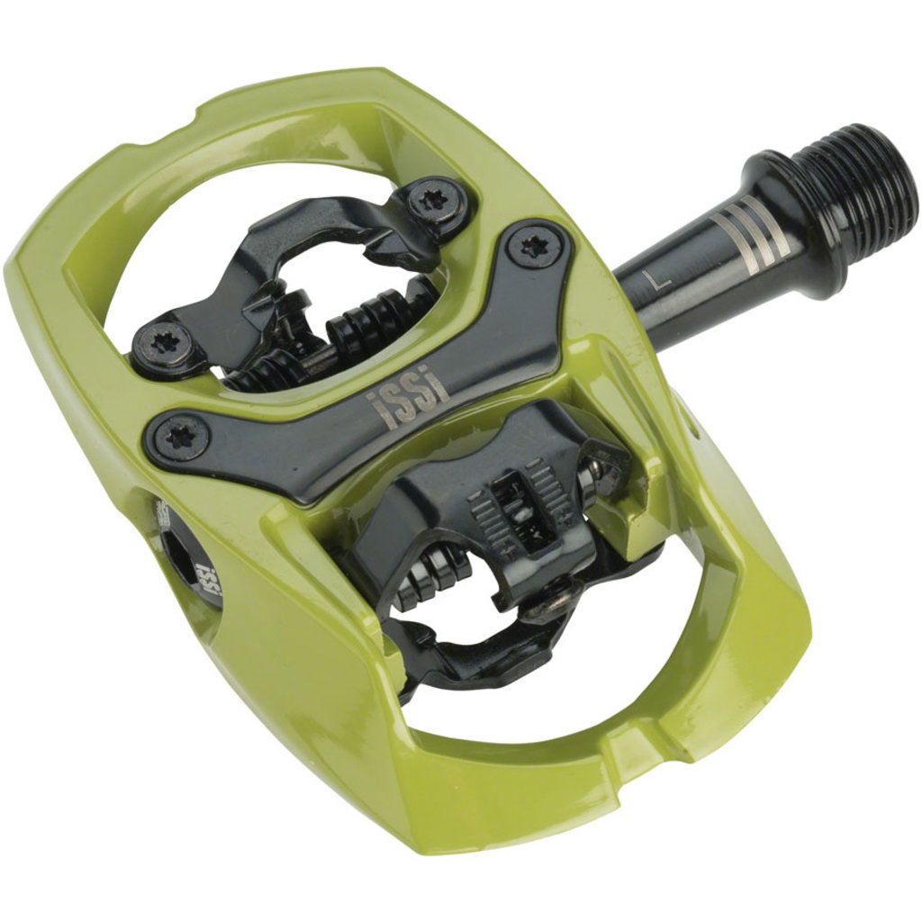 iSSi iSSi Trail III Pedals - Dual Sided Clipless with Platform, Aluminum, 9/16", Army Green