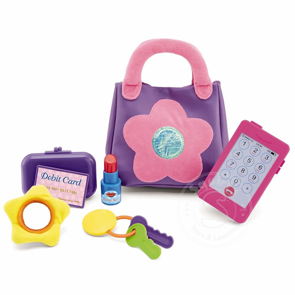 Amazon.com: Little Love by NoJo My First Purse Pink Plush 5 Piece Toy Set -  Purse, Compact, Eye Shadow, Lipstick, and Wallet : Toys & Games
