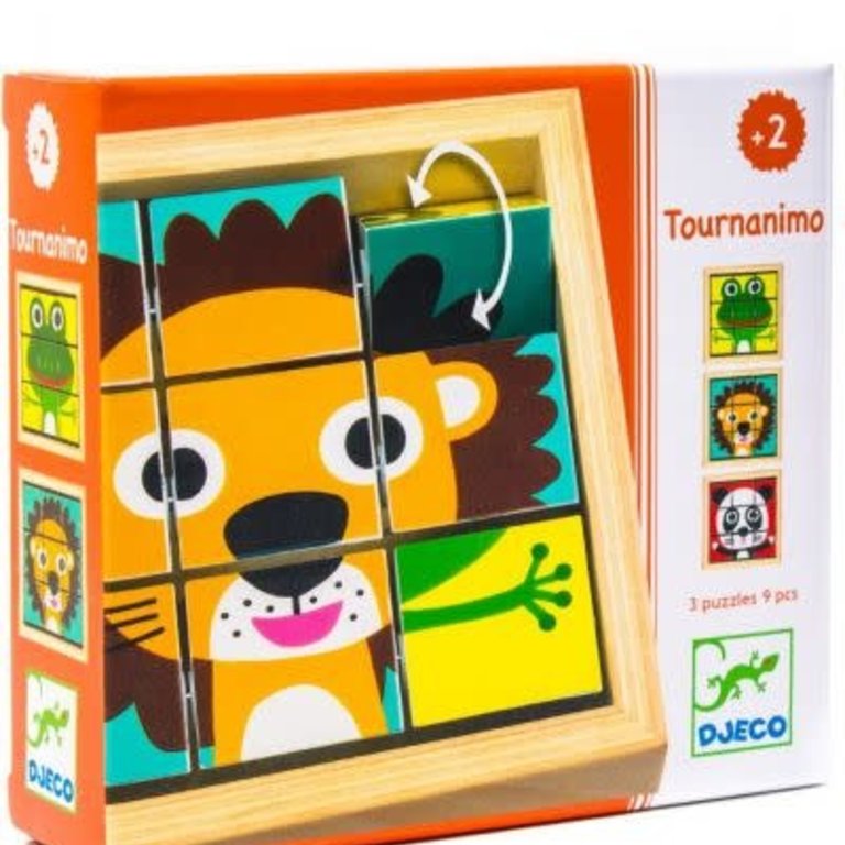 Wooden Flip Puzzle Tournanimo - Mildred & Dildred