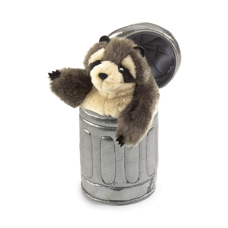 Folkmanis Raccoon in Garbage Can Puppet
