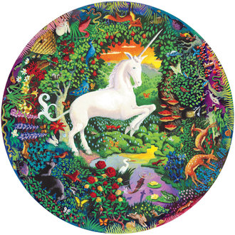 eeBoo EeBoo Unicorn Garden 500pc Round Jigsaw Puzzle