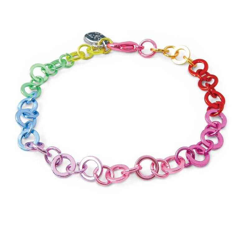 Rainbow Chain Charm Bracelet