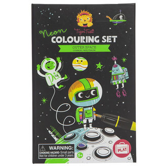 Neon Outer Space Coloring Set