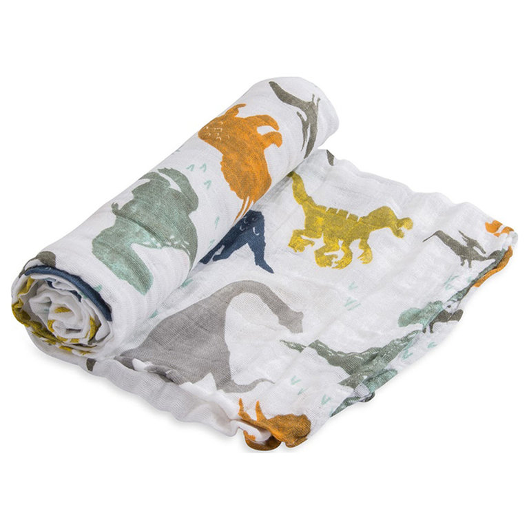 Little Unicorn Dino Friends Swaddle Blanket