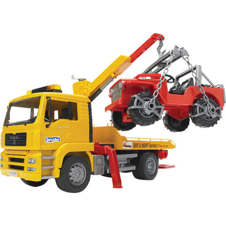 Bruder Bruder Tow Truck w/ Red Jeep 02750