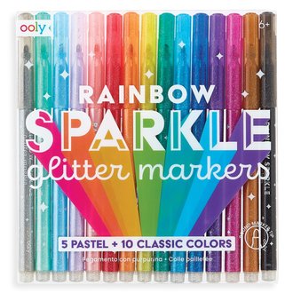 Ooly Rainbow Sparkle Glitter Markers Set of 15