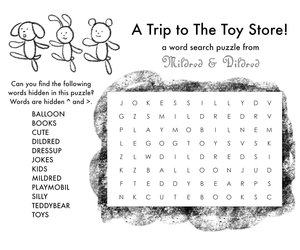 Toy Store Word Search Puzzle  Toys, Shopping Activity Worksheet Game