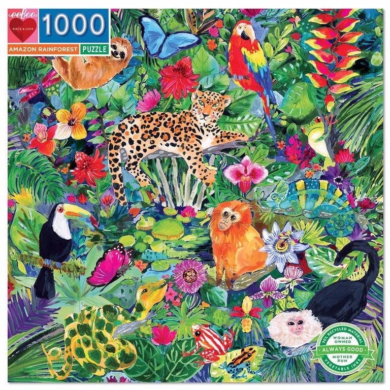eeBoo EeBoo Amazon Rainforest 1000pc Jigsaw Puzzle