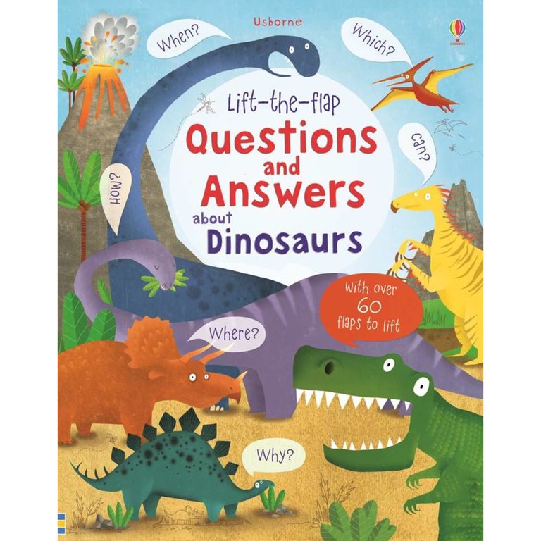 Usborne Books Q&A Lift-The-Flap Books Dinosaurs