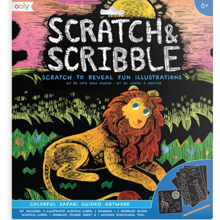 Ooly Scratch & Scribble Boards Colorful Safari