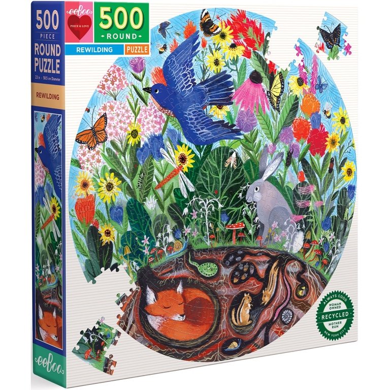eeBoo EeBoo Rewilding 500pc Round Jigsaw Puzzle