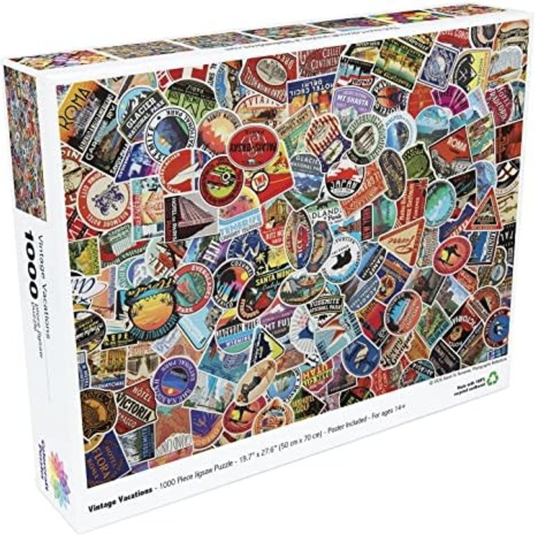 Colorcraft Puzzles Vintage Vacations 1000pc Jigsaw Puzzle