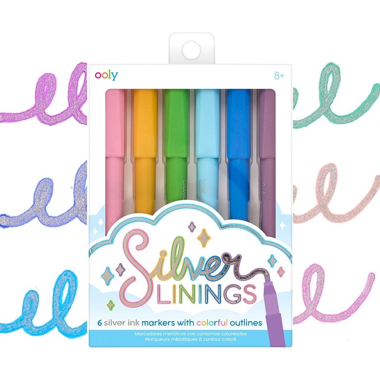 Ooly Silver Linings Silver Ink Markers Set of 6