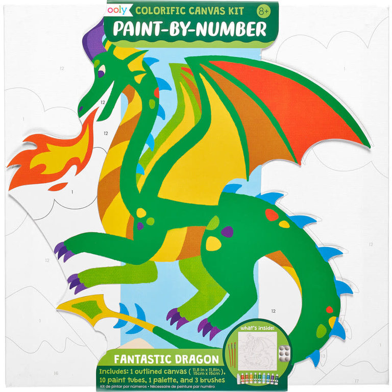 Ooly Colorific Canvas Kit Paint by Number- Fantastic Dragon