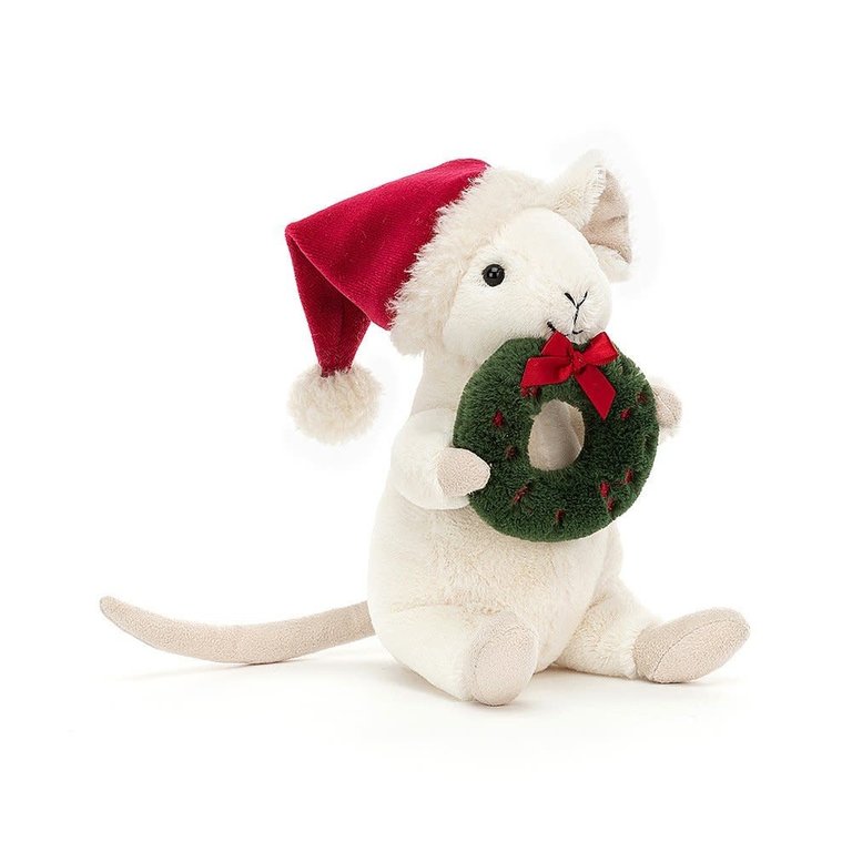 Jellycat Merry Mouse with Wreath