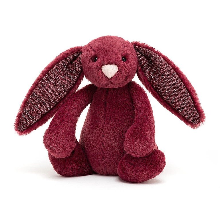 Jellycat Bashful Bunny Sparkly Cassis Red